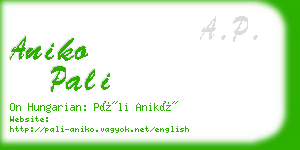 aniko pali business card